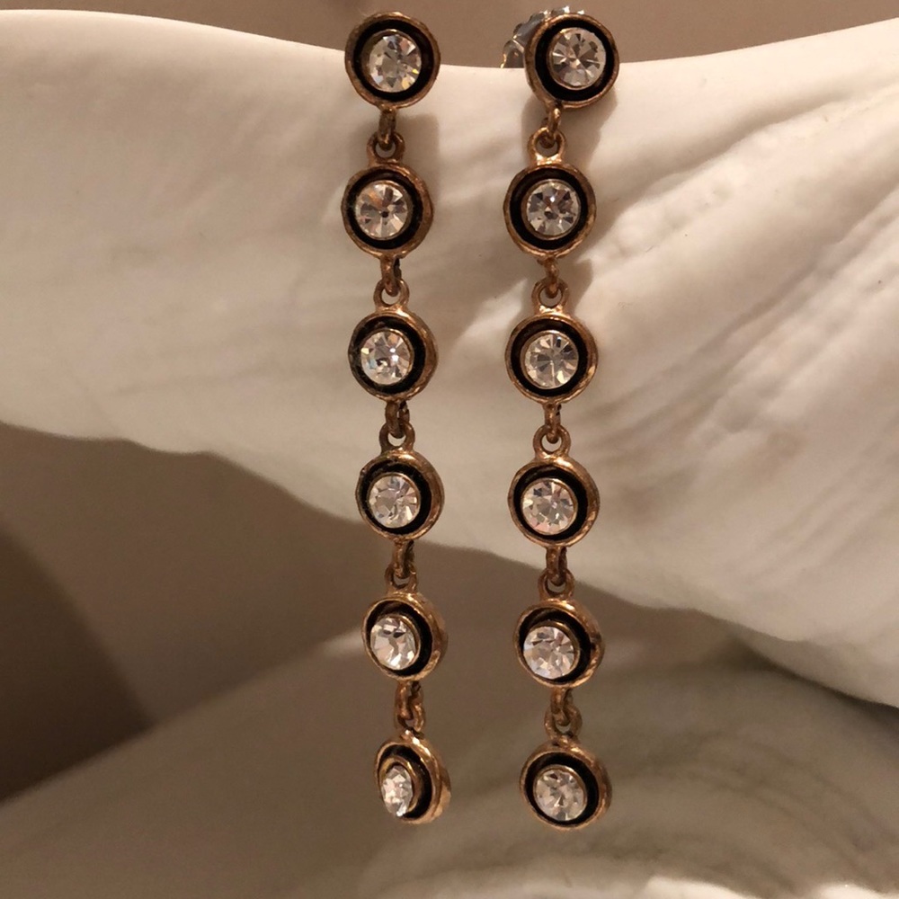 Crystal and Gold Drop Earrings